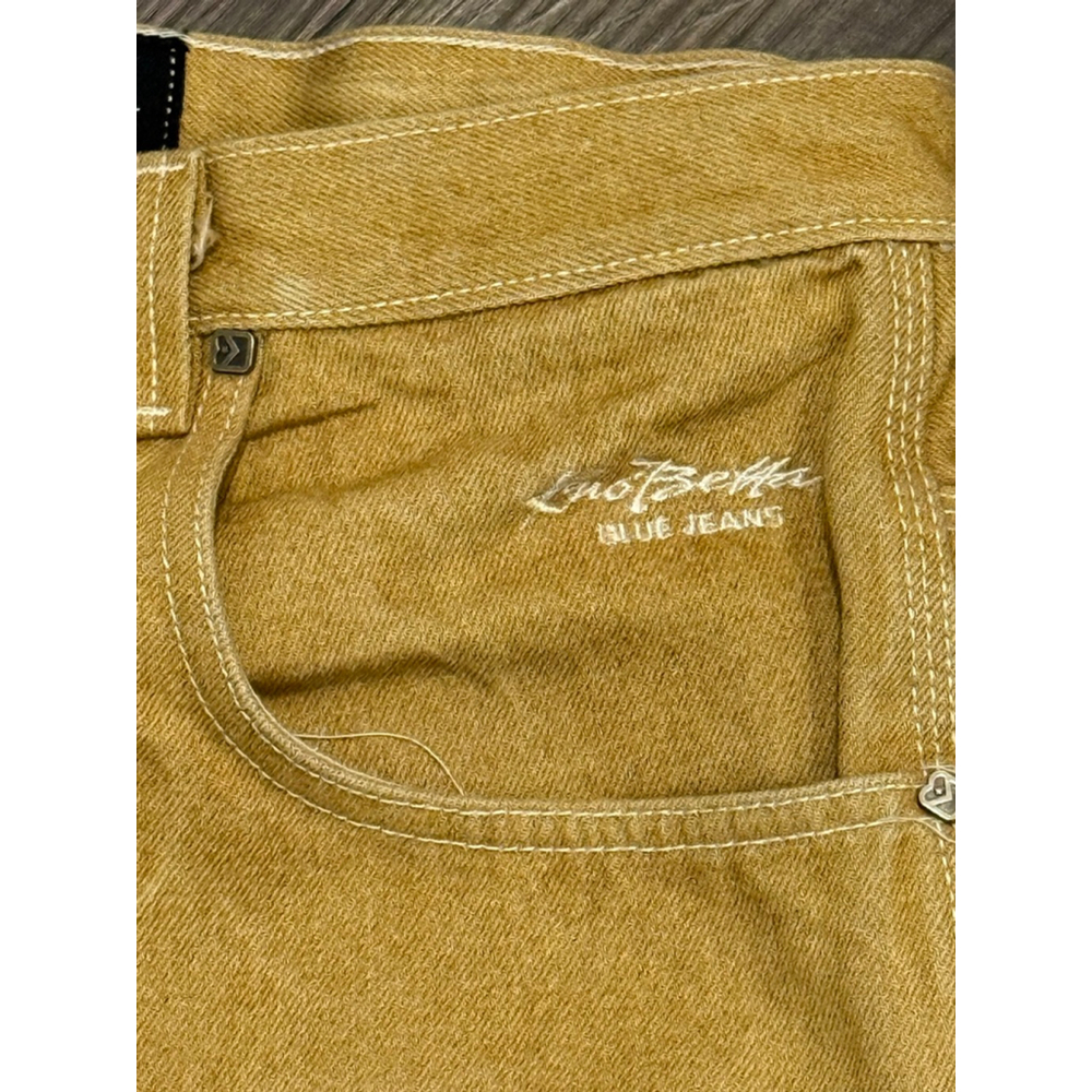 Vtg 90s Kno Betta Carpenter Jeans Men’s Mustard Yellow Baggy Hammer Loop Sz 34 - Picture 4 of 11